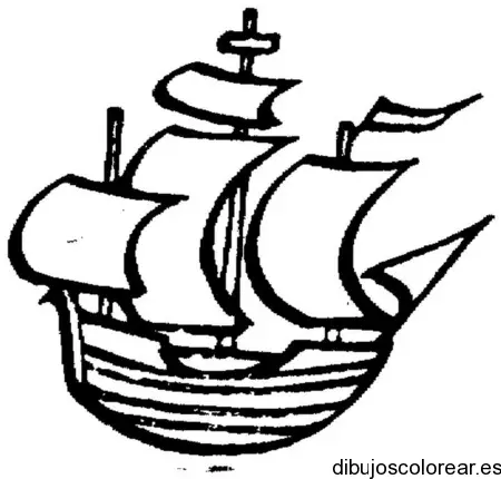 Dibujo de un barco en negro