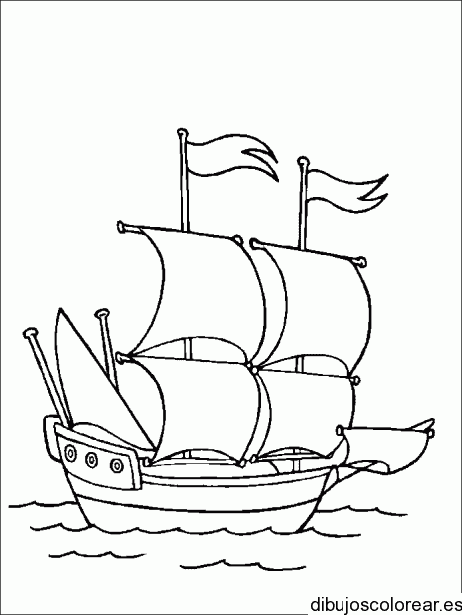Dibujo de una pequeña carabela