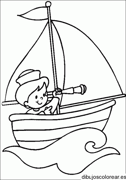 Dibujo de un niño en un barquito 