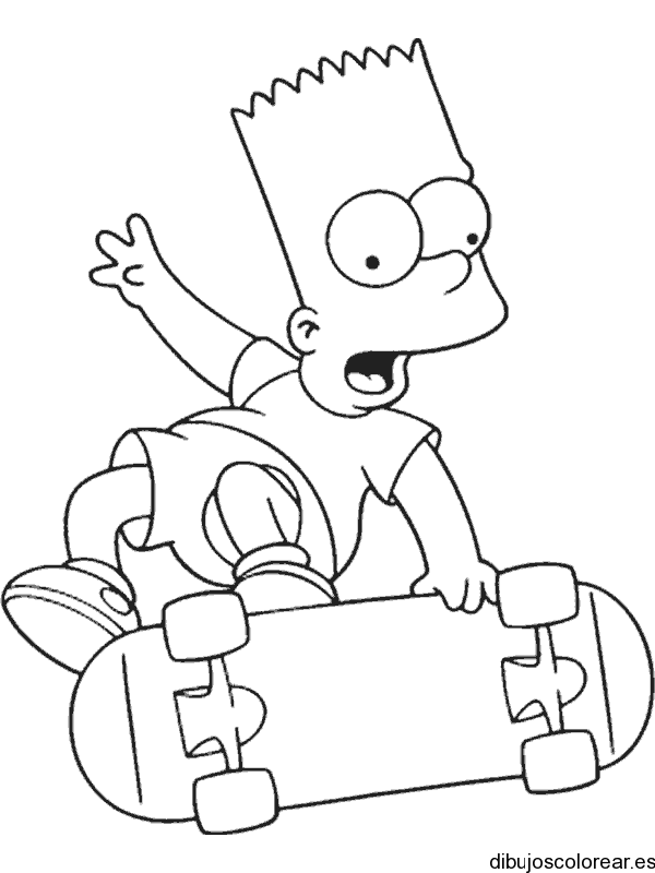 Dibujo de Bart Simpson jugando