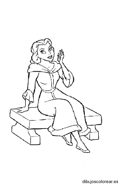 Dibujo de una chica en un parque