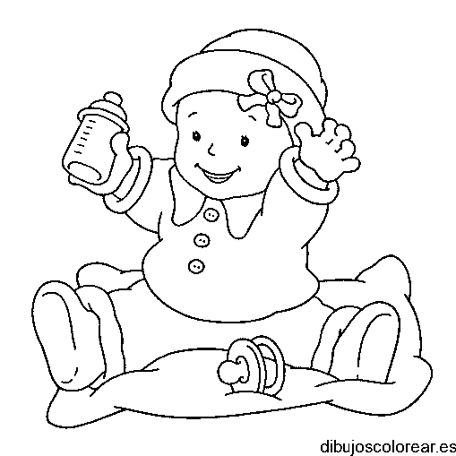 Dibujo de bebé con biberón