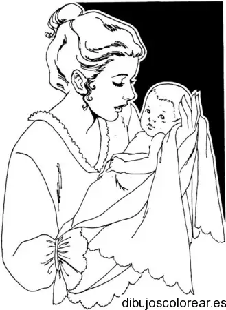 Dibujo de mamá y un niño