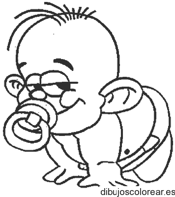 Dibujo de bebé con tetina