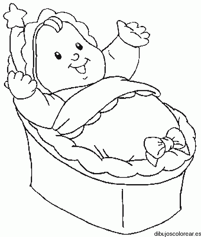 Dibujo de un bebé en la cuna 