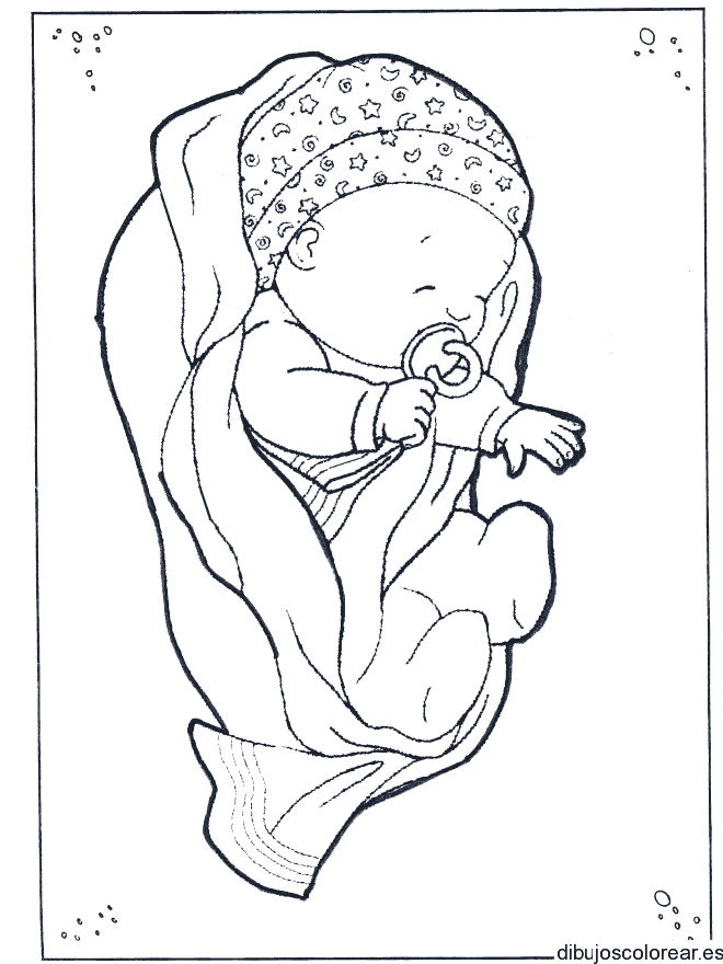 Dibujo de un bebé durmiendo 