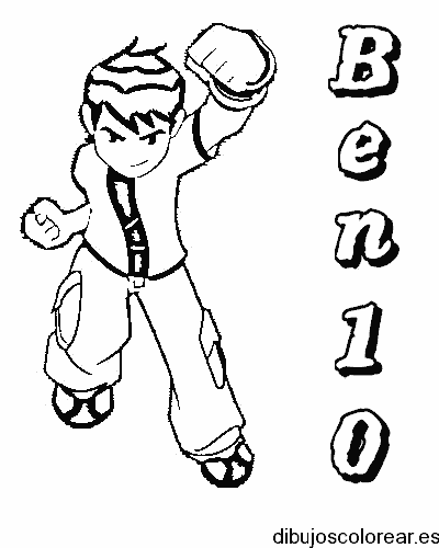 Dibujo de Ben 10 saltando