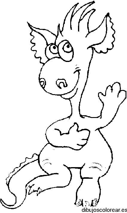 Dibujo de un dinosaurio bailando