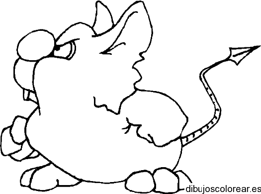 Dibujo de un ratón enfadado