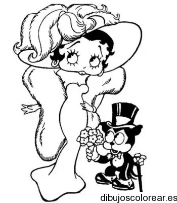 Dibujo de Betty Boop con un ratón