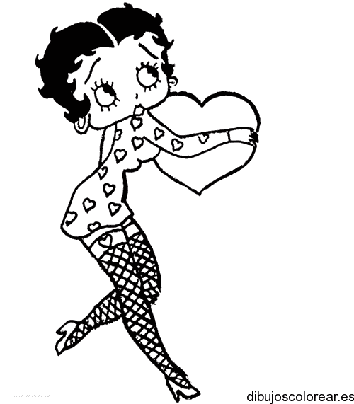 Dibujo de Betty Boop con un corazón
