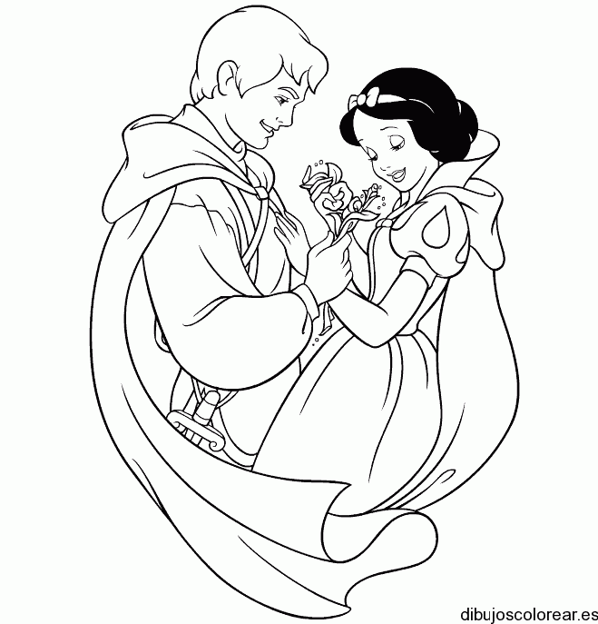 Dibujo de Blancanieves y el principe