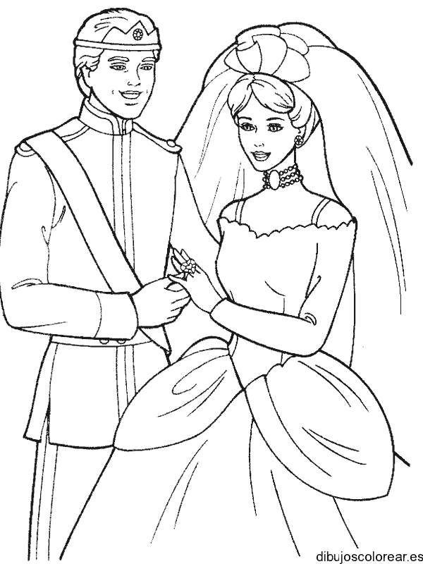 Dibujo de una boda de princesa
