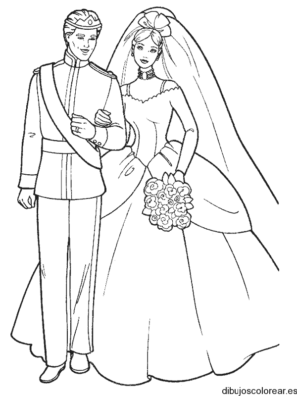 Dibujo de una boda de principes