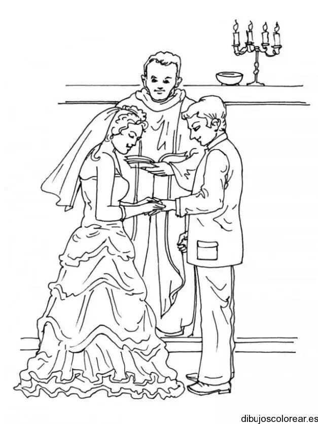 Dibujo de una boda religiosa
