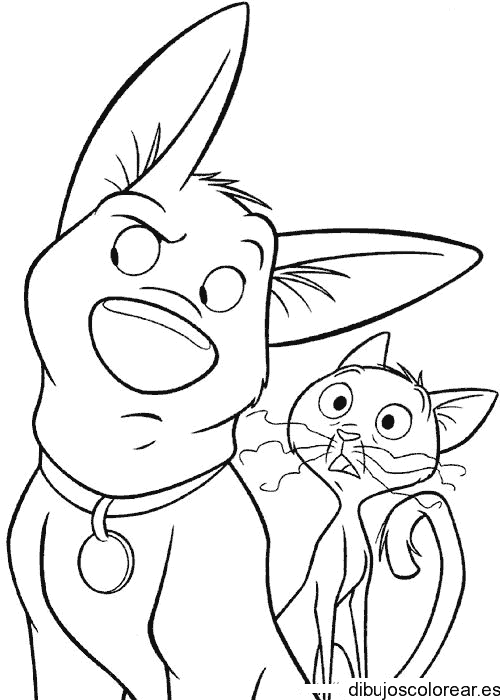 Dibujo de Bolt y el gato
