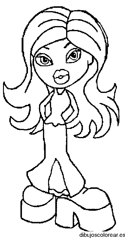 Dibujo de una Bratz sonriendo