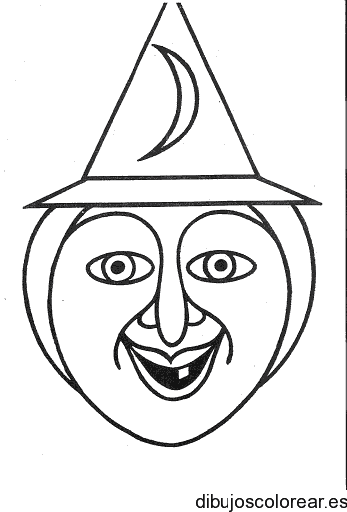 Dibujo del rostro de una bruja 
