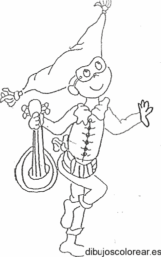 Dibujo de un bufón riendo