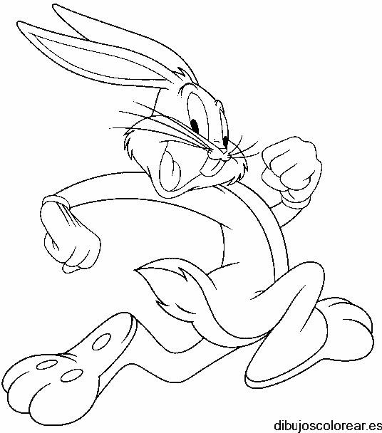 Dibujo de Bugs Bunny huyendo
