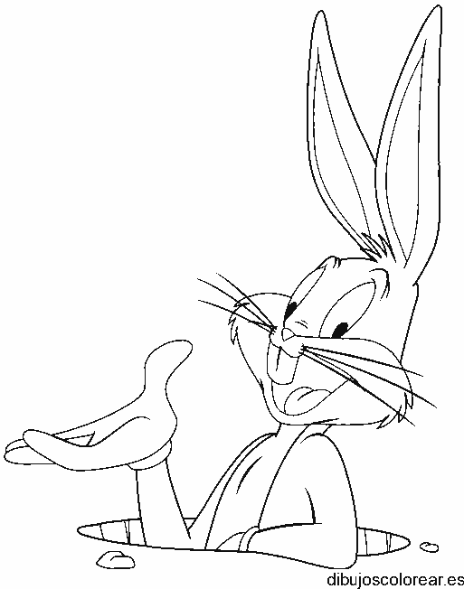 Dibujo de Bugs Bunny en su cueva