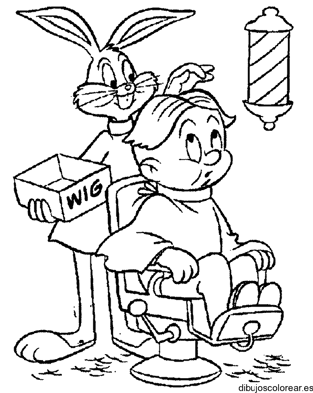 Dibujo de Bugs Bunny y Elmer