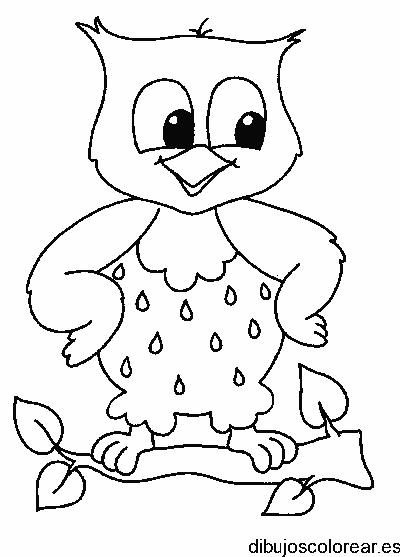 Dibujo de un búho sonriendo