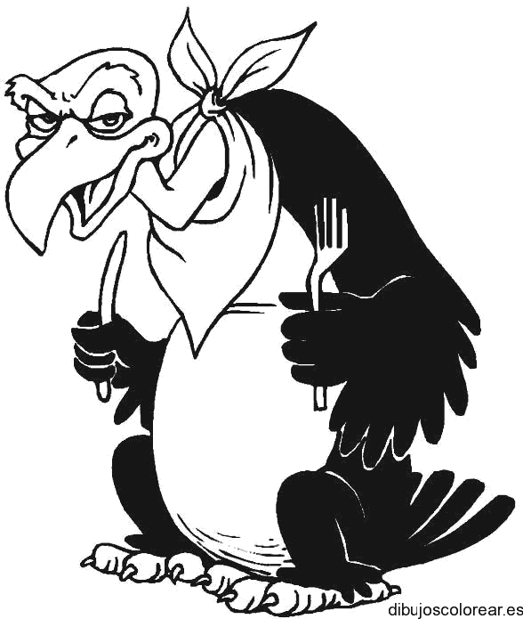 Dibujo de un águila hambrienta