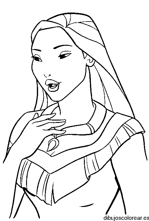 Dibujo de Pocahontas sonriendo