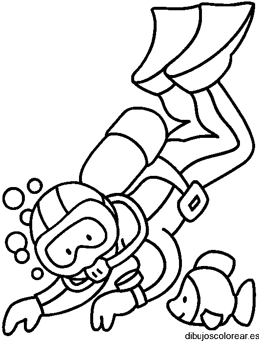 Dibujo de un buzo y un pez