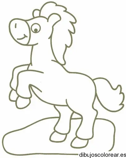 Dibujo de un pequeño caballo feliz 