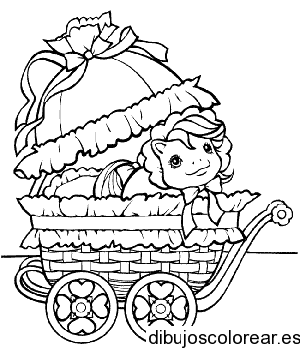 Dibujo de un pony en un carruaje
