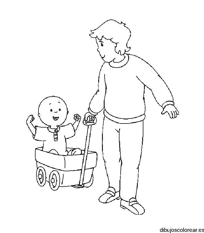 Dibujo de niño en un carrito