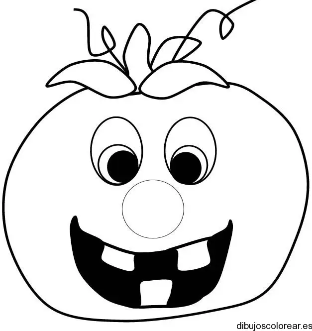 Dibujo de una calabaza con pocos dientes 