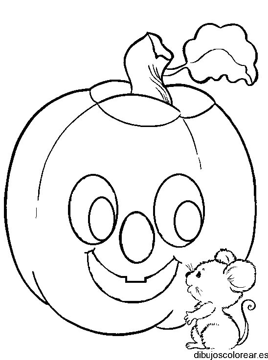 Dibujo de una calabaza y su pequeño amigo 