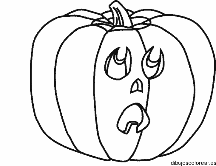 Dibujo de una calabaza sorprendida 
