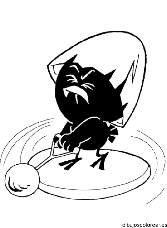 Dibujo de un pollito negro