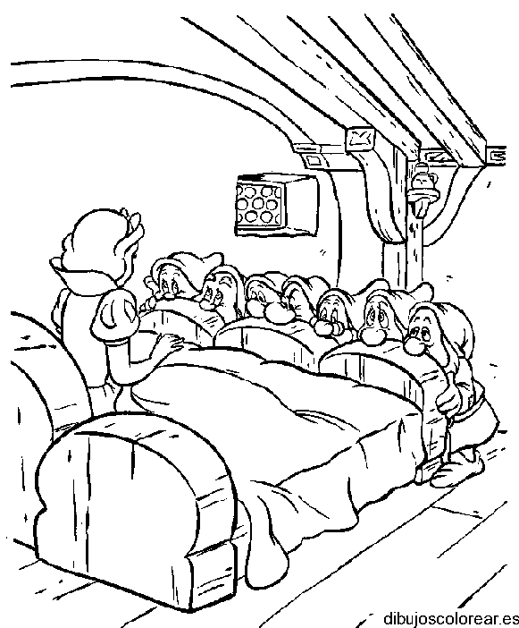 Dibujo de Blancanieves y los enanitos