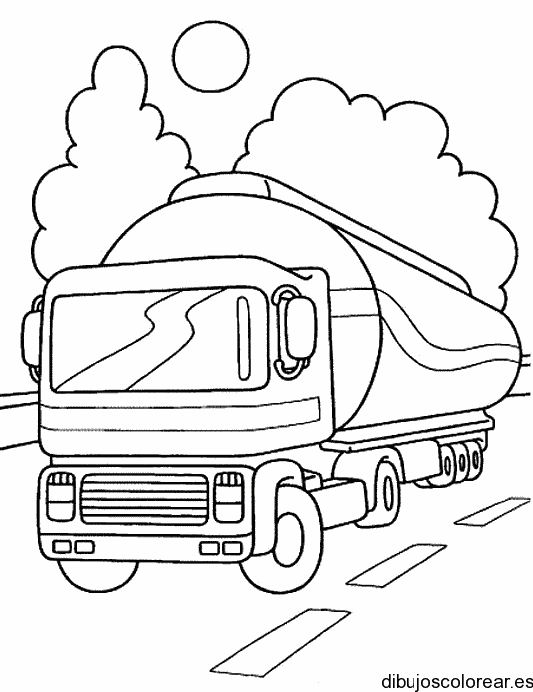 Dibujo de un camión bajo la luna