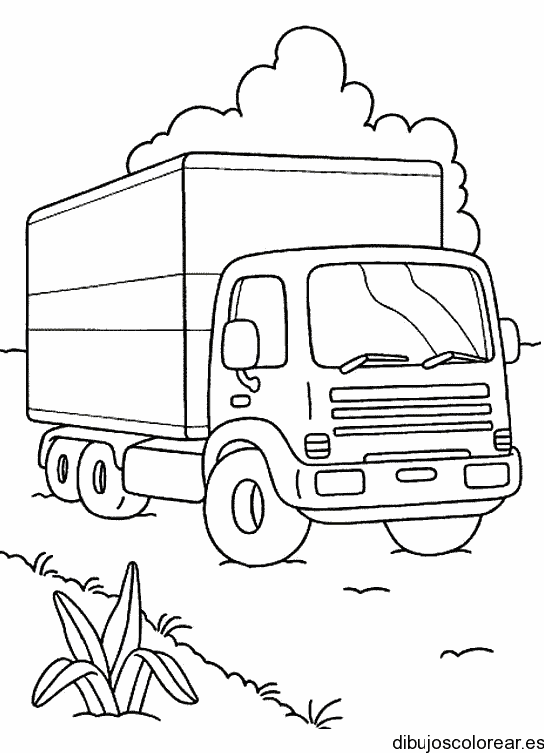 Dibujo de un camión en el campo