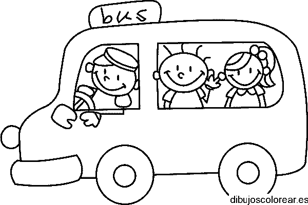 Dibujo de un autobús con niños