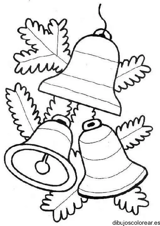 Dibujo de tres campanas navideñas