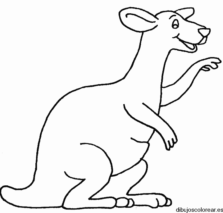 Dibujo de un canguro saludando