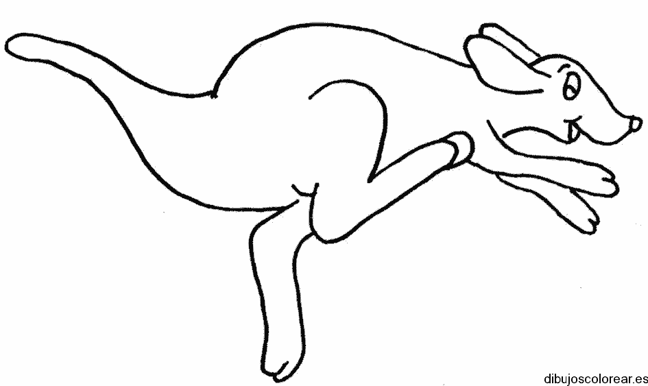 Dibujo de un canguro saltando