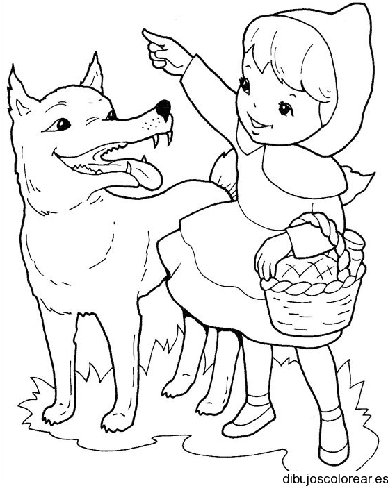 Dibujo de Caperucita roja y el lobo