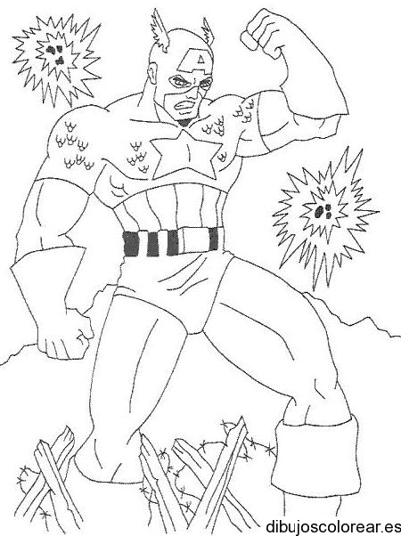 Dibujo del Capitán América enfadado