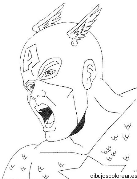 Dibujo del Capitán América gritando