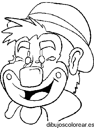 Dibujo de un payaso con sombrero riendo