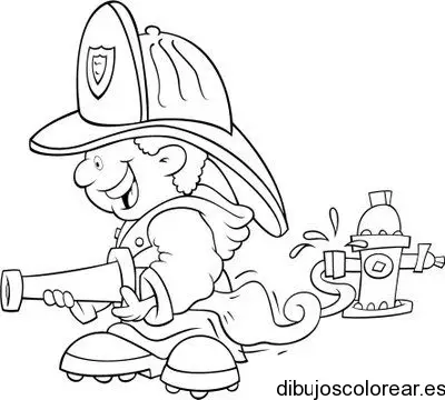 Dibujo de un pequeño bombero