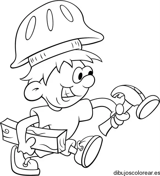 Dibujo de un albañil